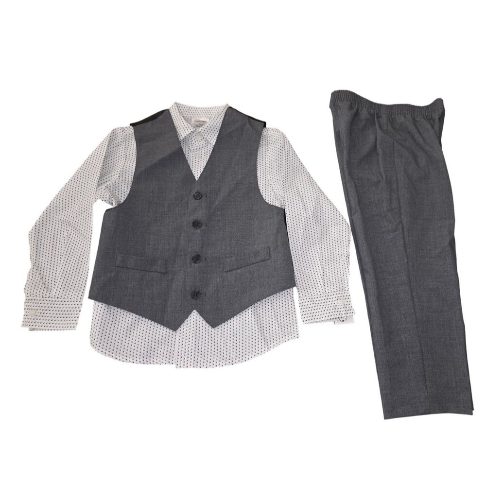 NWT Calvin Klein Boys 3 Piece Pants Set Oxford Gray SIZE 4